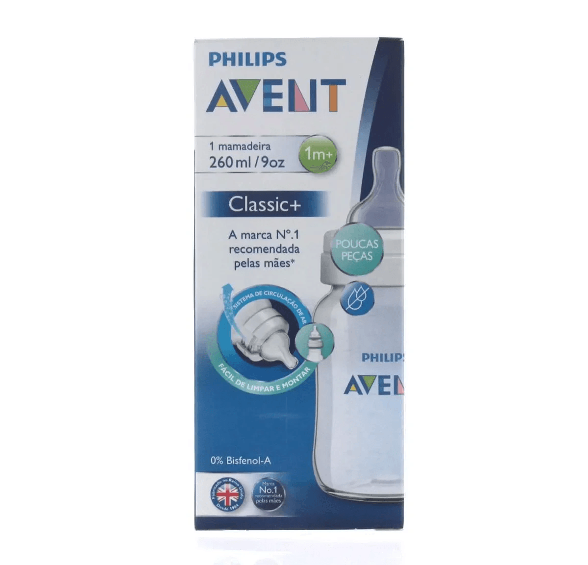 Mamadeira Philips Avent Classic+ +1 mês Anticólicas 260ml 1 Unidade — foto 3