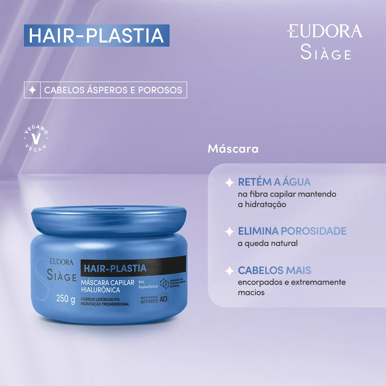 Máscara Capilar Eudora Siàge Hair-Plastia Hialurônico 250g — foto 2