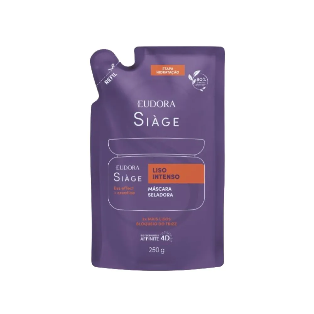 Máscara Capilar Eudora Siàge Liso Intenso Seladora Refil 250g