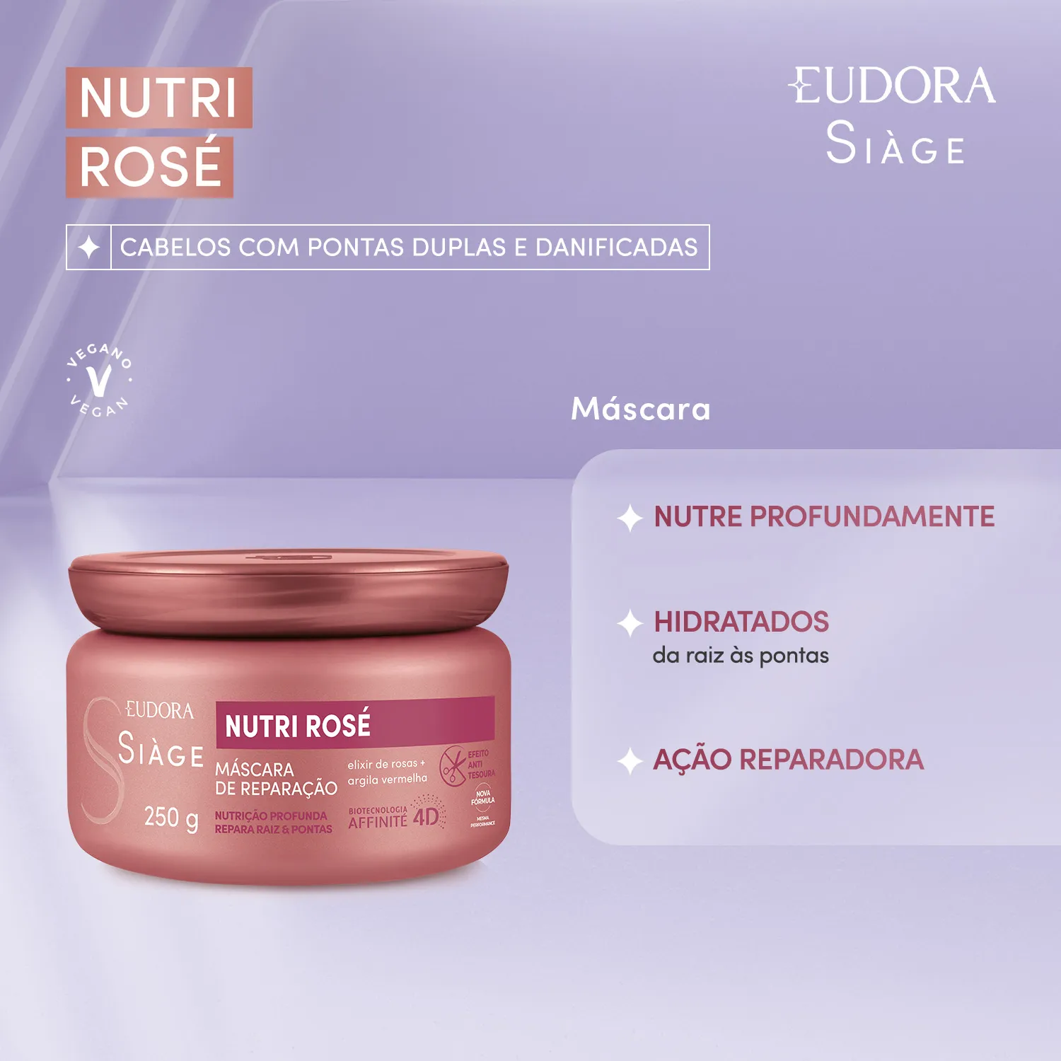 Máscara Capilar Eudora Siàge Nutri Rosé 250g — foto 2