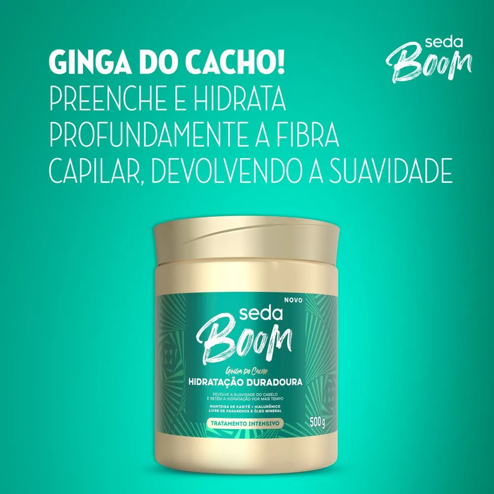 Máscara Capilar Seda Boom Ginga dos Cachos Hidratação Douradora 500g — foto 5