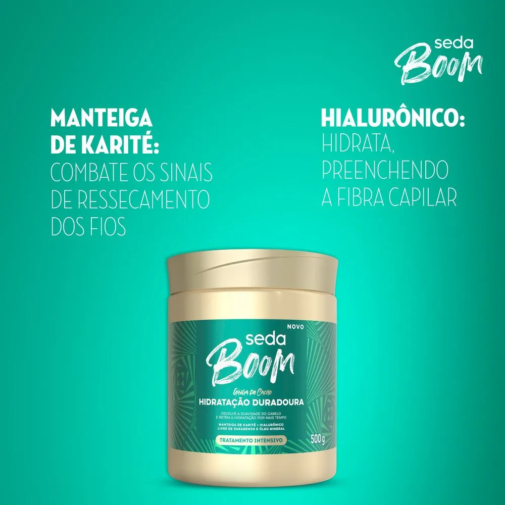 Máscara Capilar Seda Boom Ginga dos Cachos Hidratação Douradora 500g — foto 7