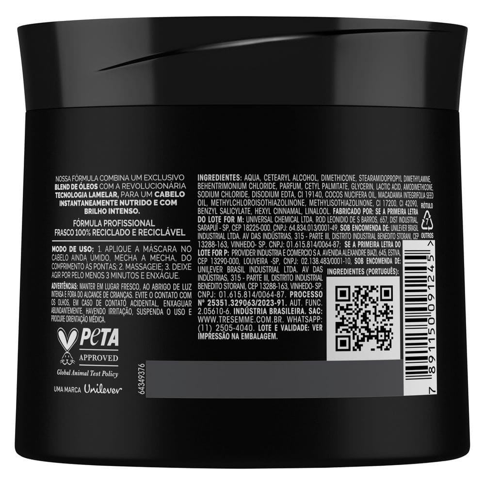 Máscara de Tratamento TRESemmé Brilho Lamelar Blend de Óleos 400g — foto 3