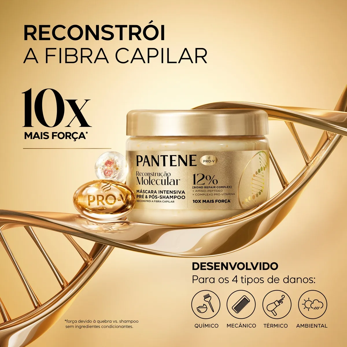 Máscara Intensiva Pantene Reconstrução Molecular 270ml — foto 2