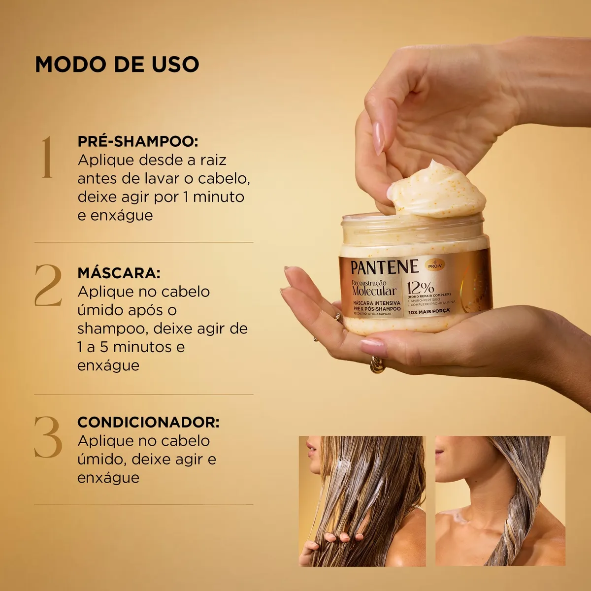 Máscara Intensiva Pantene Reconstrução Molecular 270ml — foto 7
