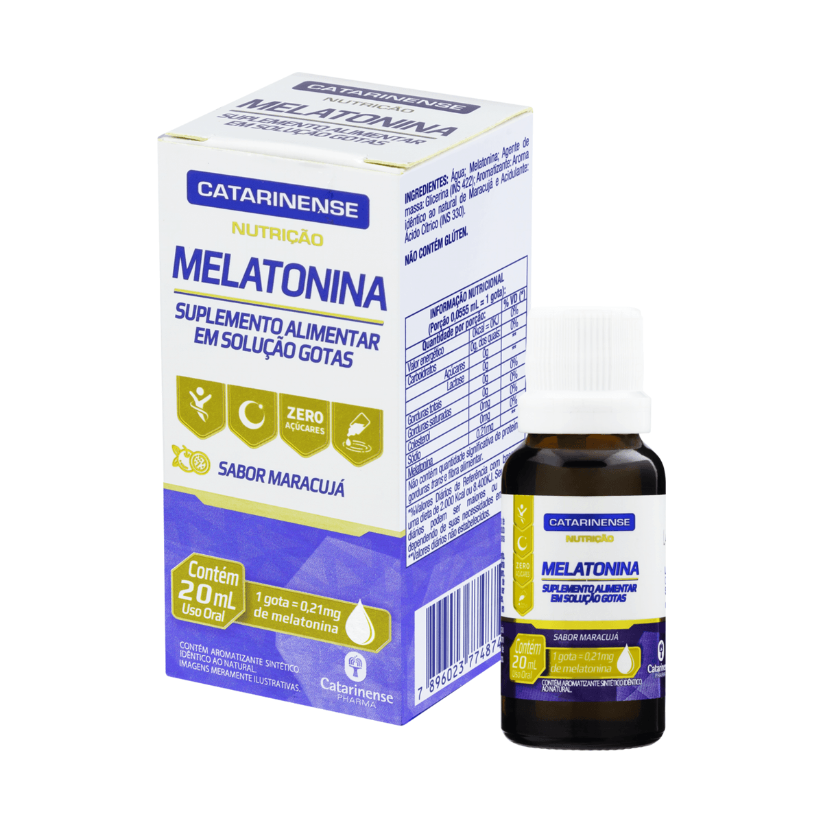 Melatonina Catarinense 0,21mg Sabor Maracujá Gotas 20ml — foto 2