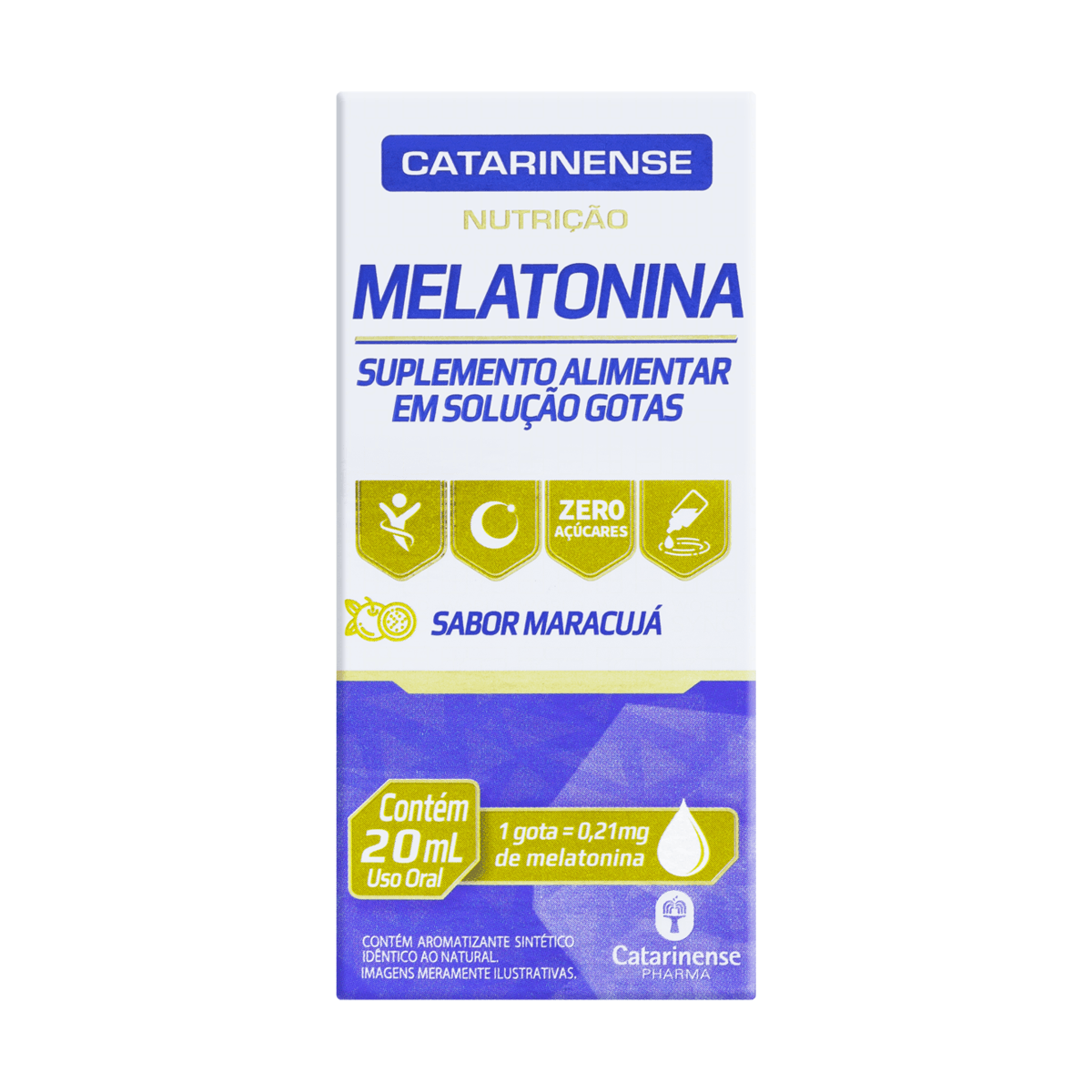Melatonina Catarinense 0,21mg Sabor Maracujá Gotas 20ml
