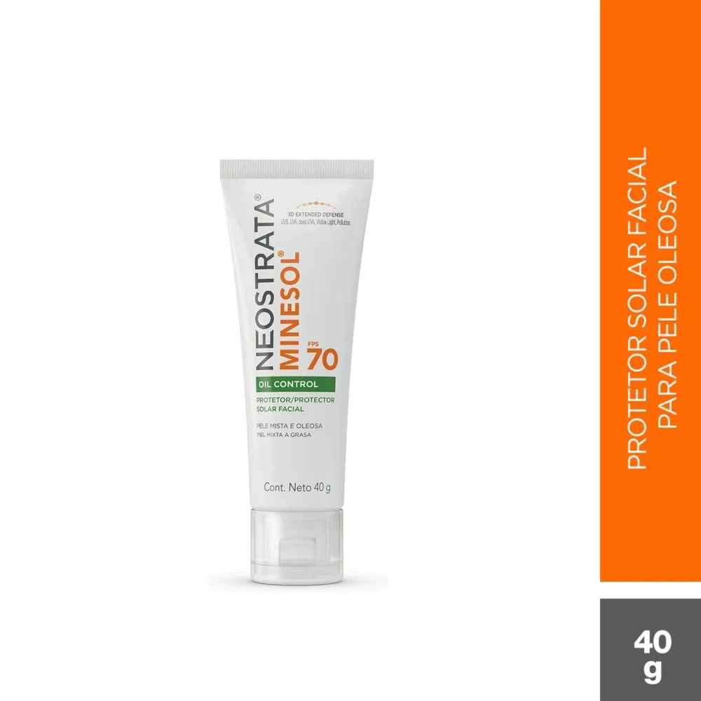 Neostrata Minesol Protetor Solar Facial Oil Control Fps70 Toque Seco 40g