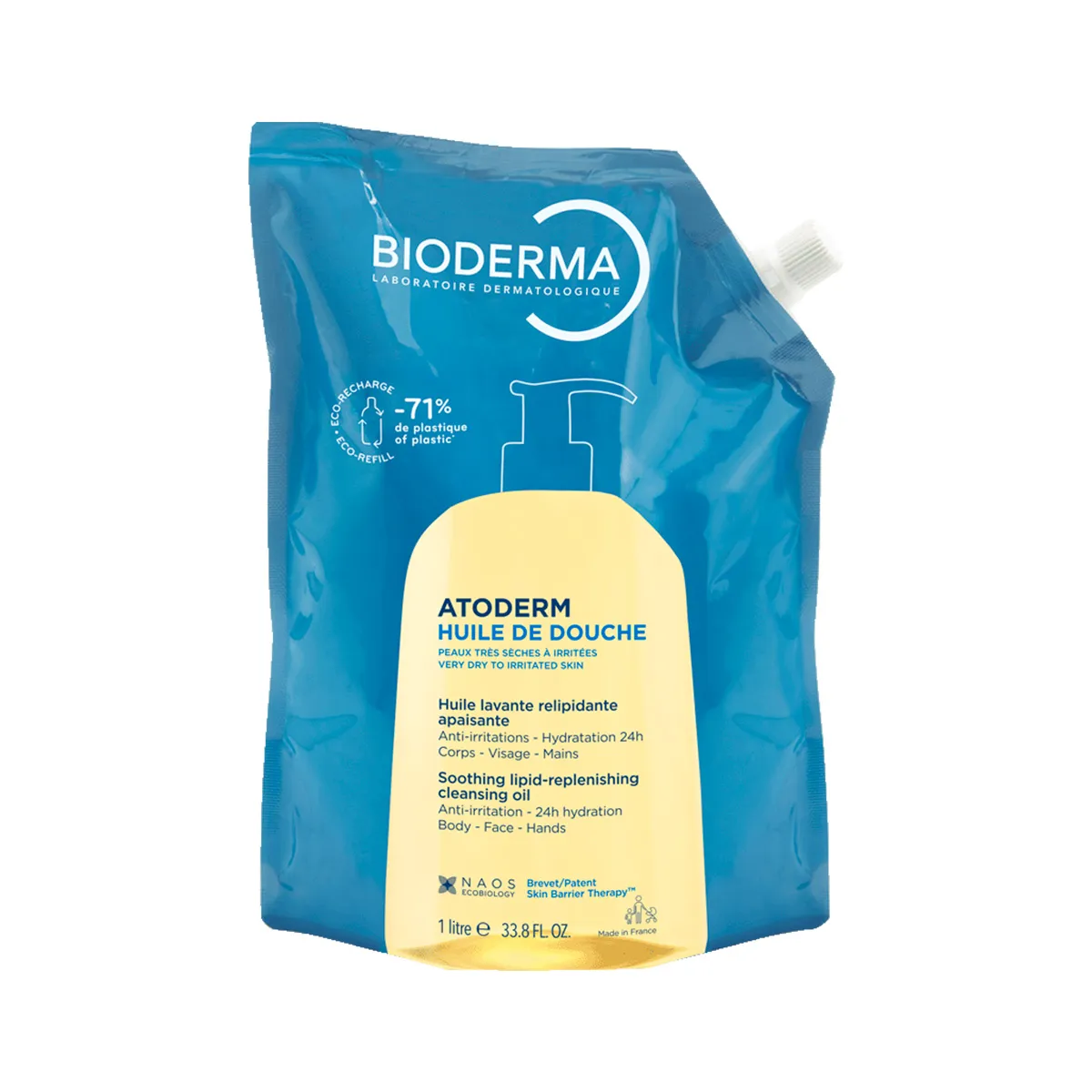 Óleo De Banho Bioderma Hidratante Atoderm Huile De Douche Refil 1l