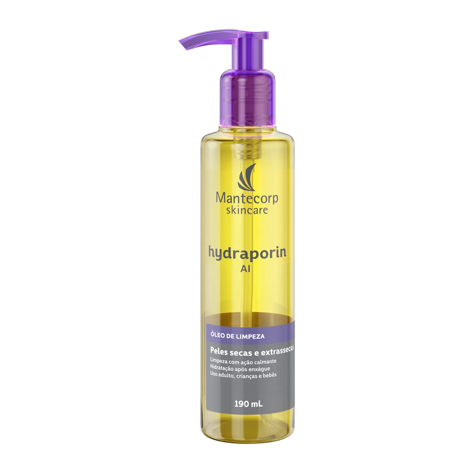Óleo de Limpeza Mantecorp Skincare Hydraporin AI Corpo e Rosto 190ml