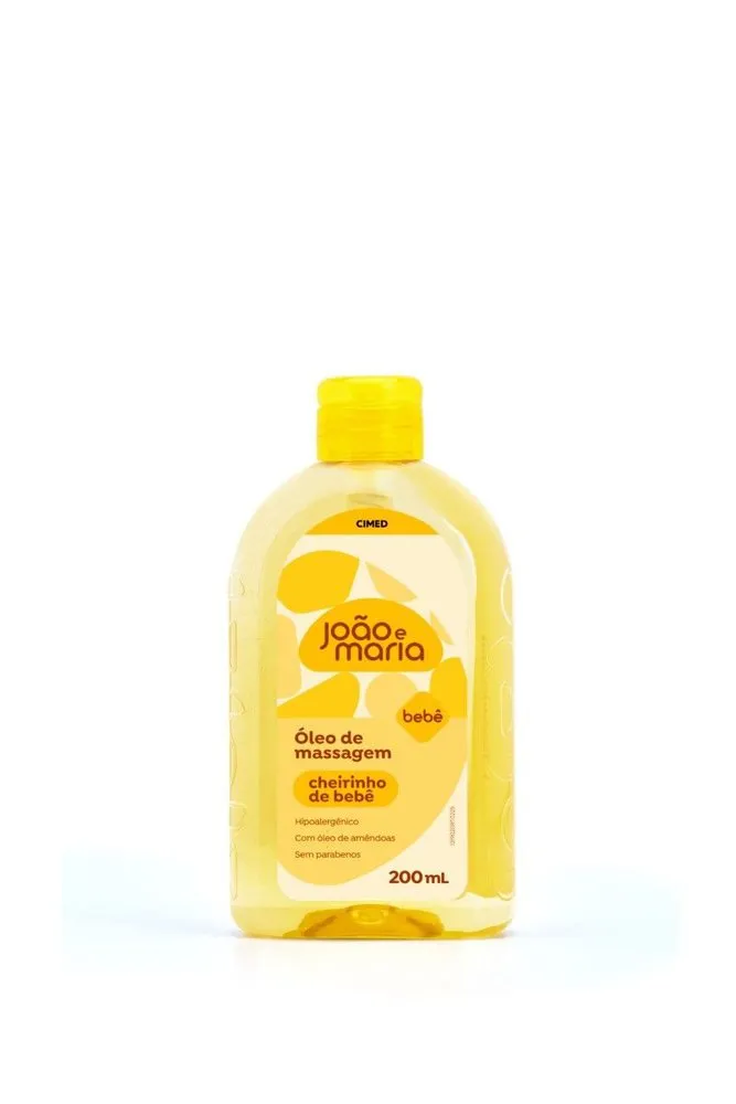 Óleo De Massagem João E Maria Cheirinho De Bebê Com Óleo De Amêndoas 200ml