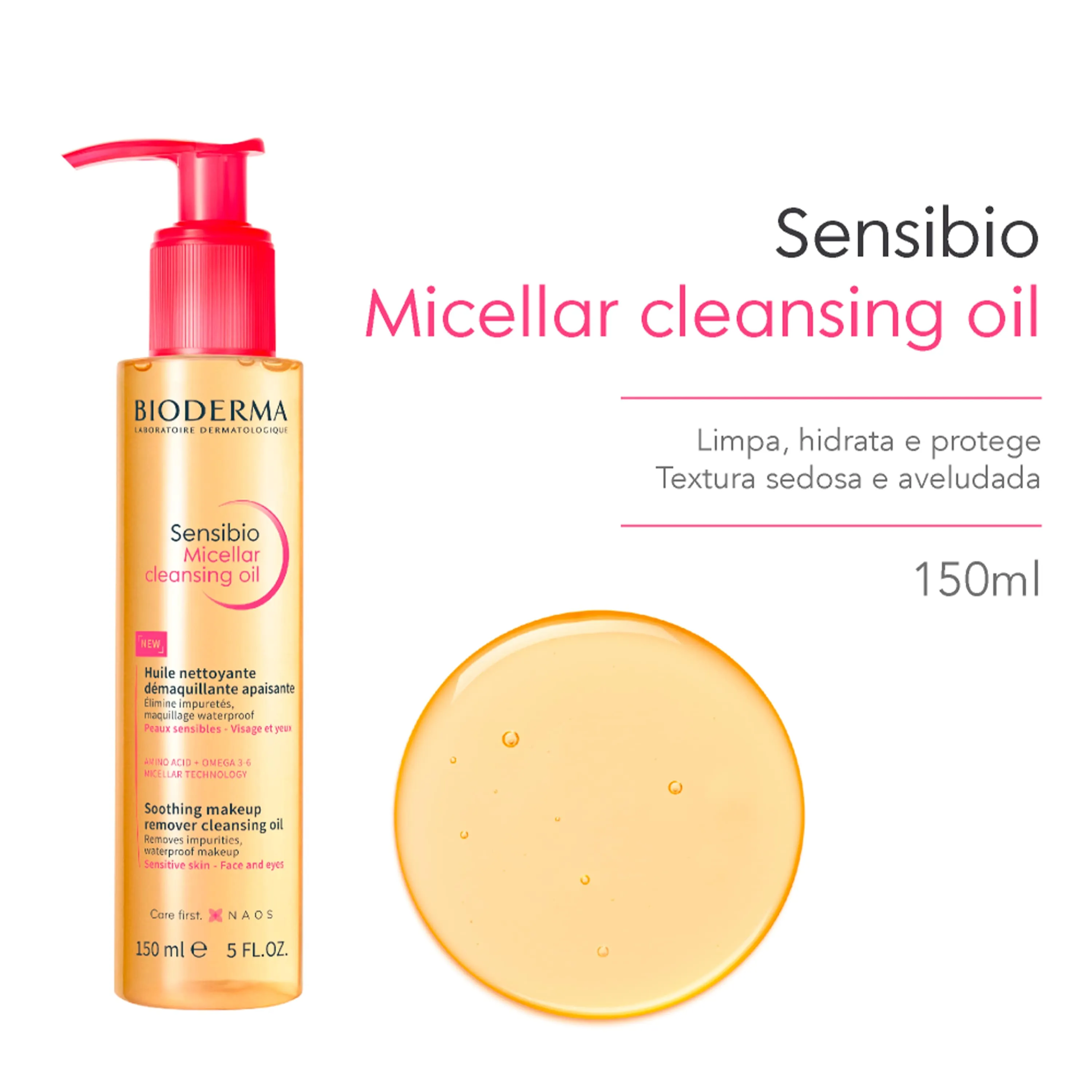 Óleo Demaquilante Bioderma Sensibio Micelar Cleansing 150ml — foto 2