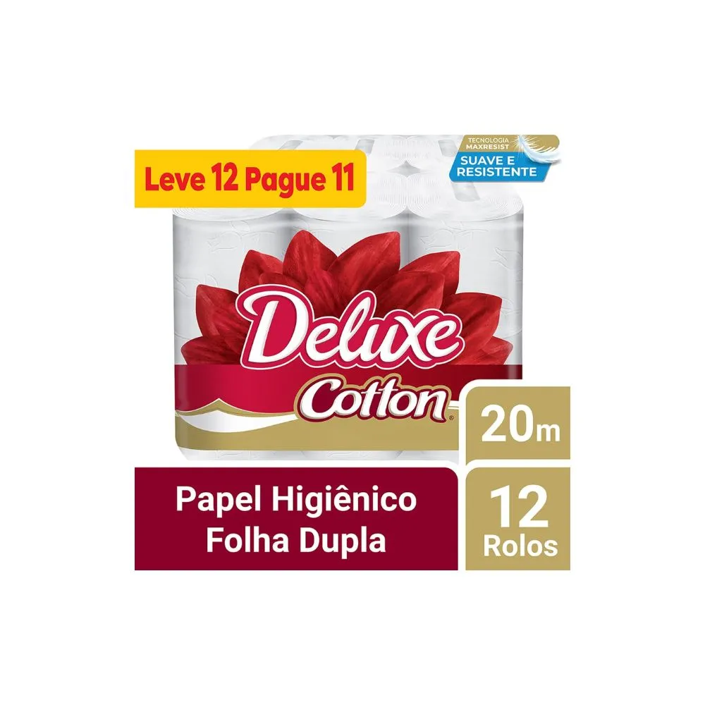 Papel Higiênico Deluxe Cotton Folha Dupla 20m