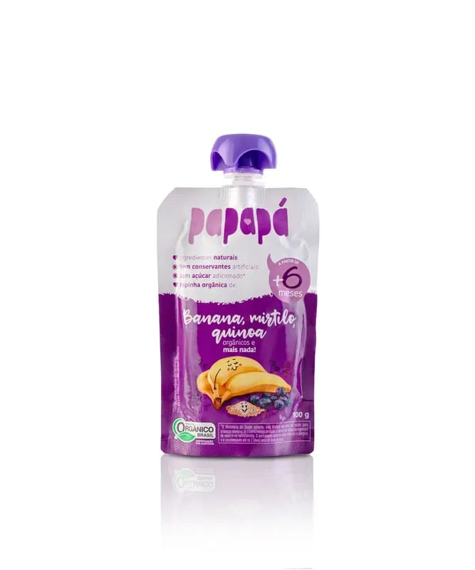 Papinha - Banana, Mirtilo e Quinoa - Papapá 100g