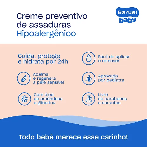 Pomada para Assadura Baruel Baby Óleo de Amêndoas Hipoalergênica 90g — foto 5