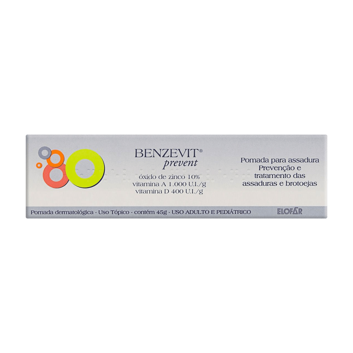 Pomada para Assadura Benzevit Prevent Secativa e Cicatrizante 45g