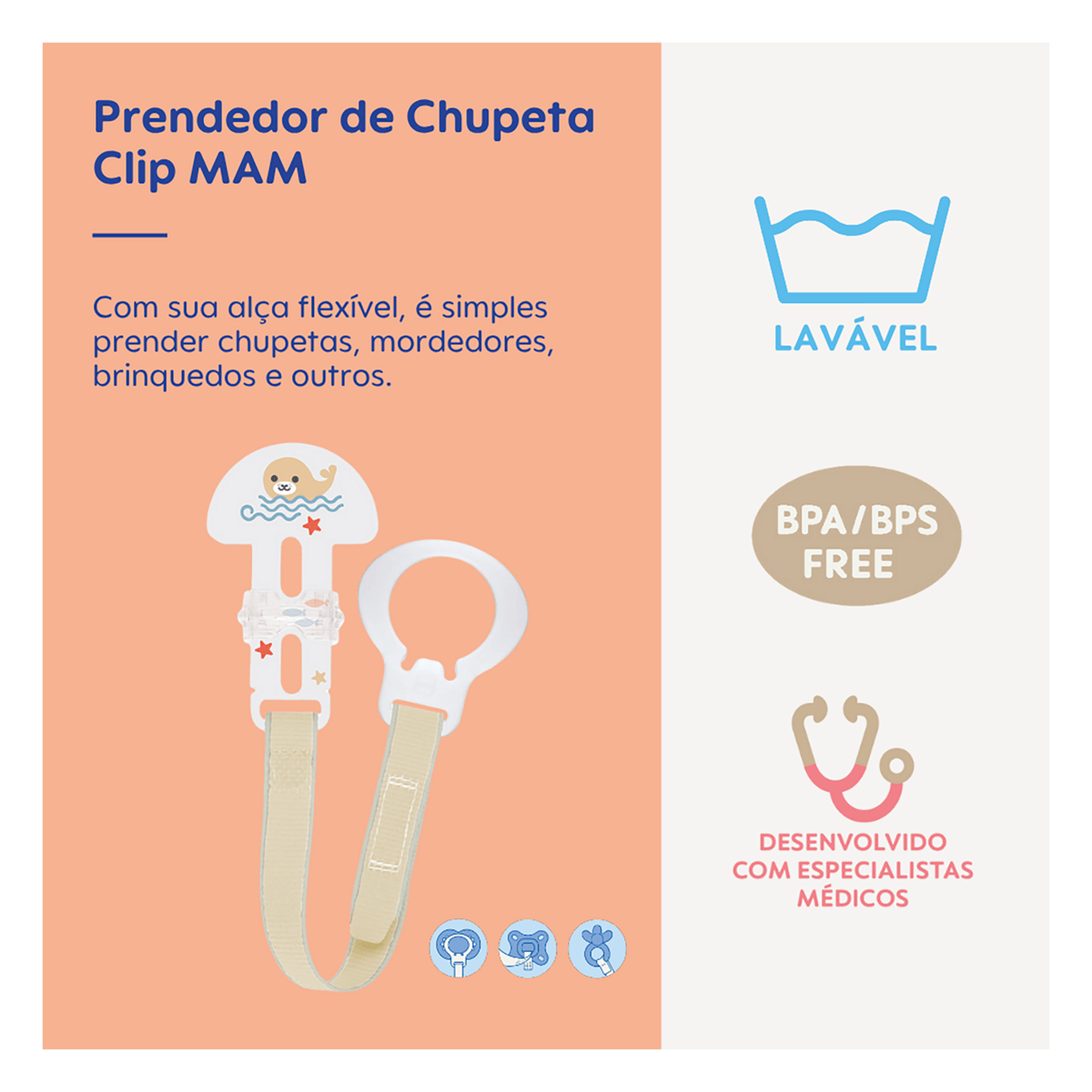 Prendedor de Chupeta MAM Clip Neutro 1 Unidade — foto 5