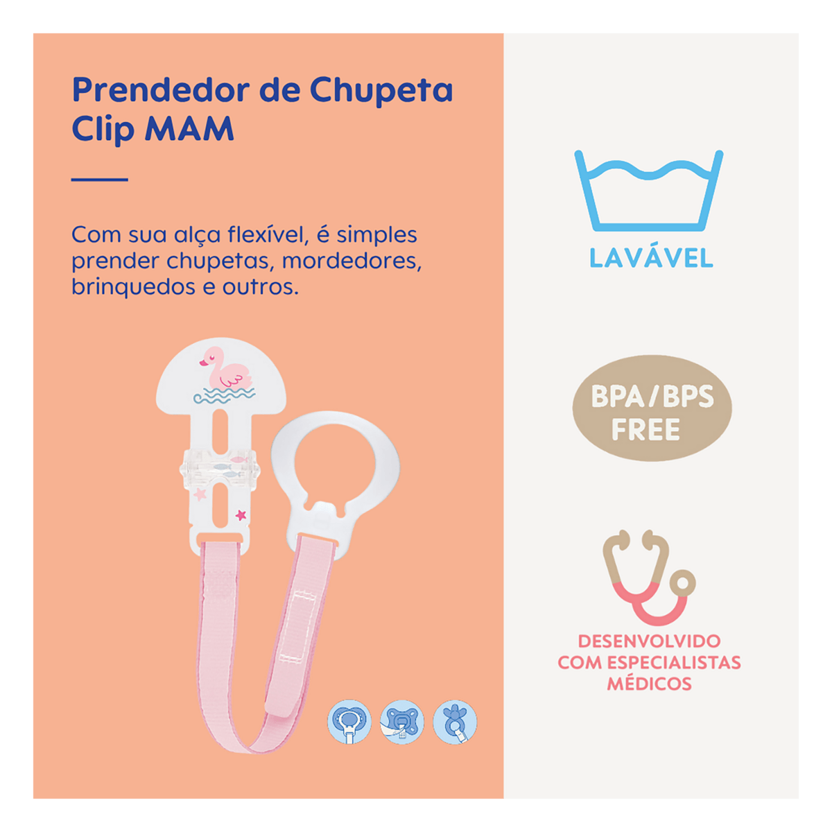 Prendedor de Chupeta MAM Clip Rosa 1 Unidade — foto 6