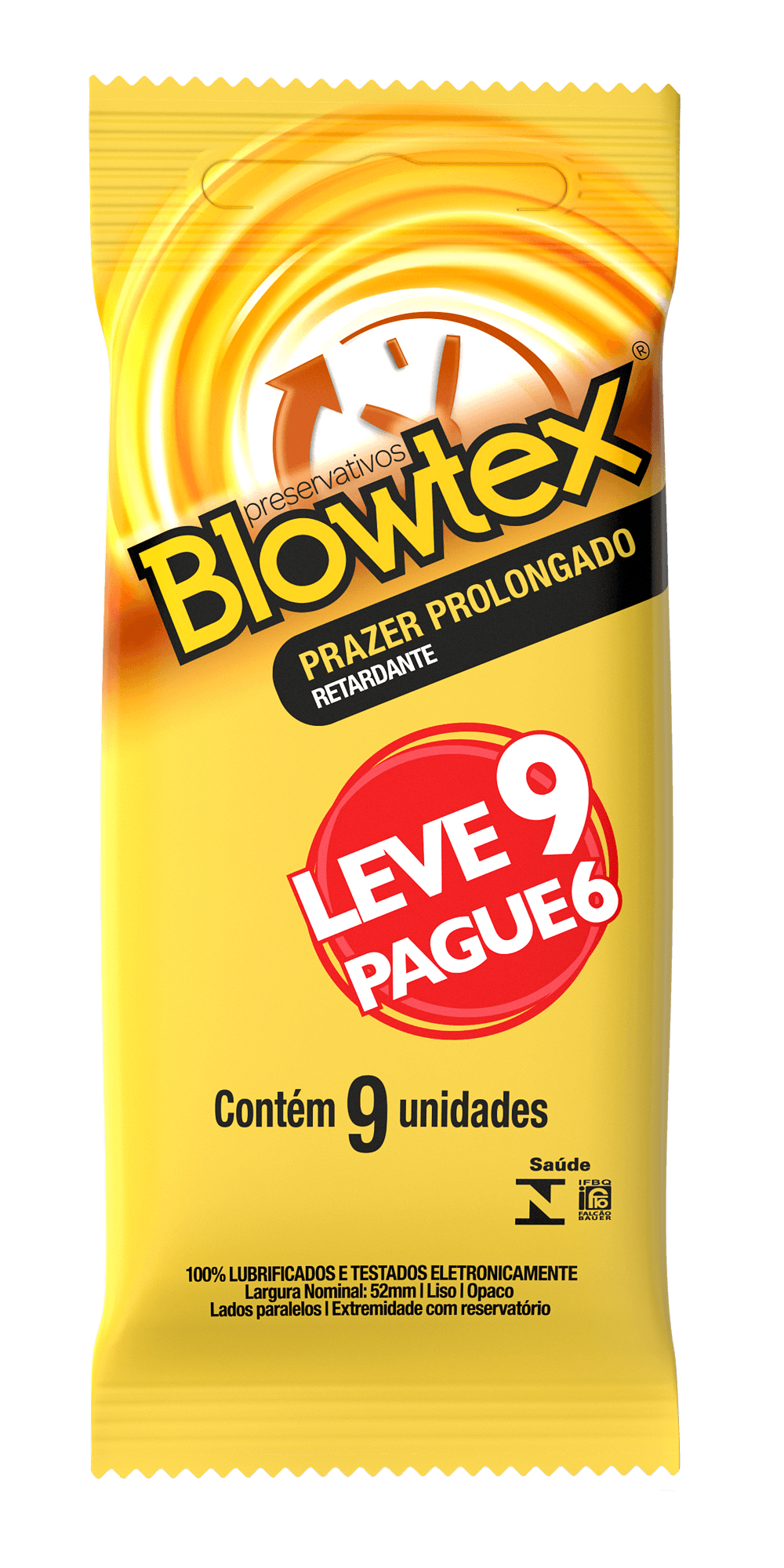 Preservativo Blowtex Prazer Prolongado Efeito Retardante Lubrificado 9 Unidades
