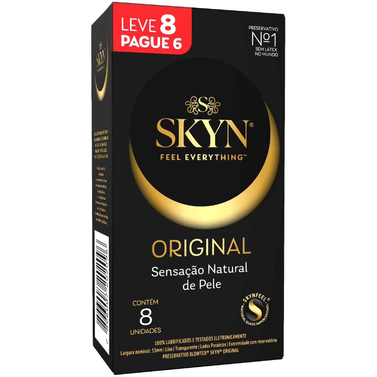 Preservativo Blowtex Skyn Original Lubrificado Sem Látex 8 Unidades