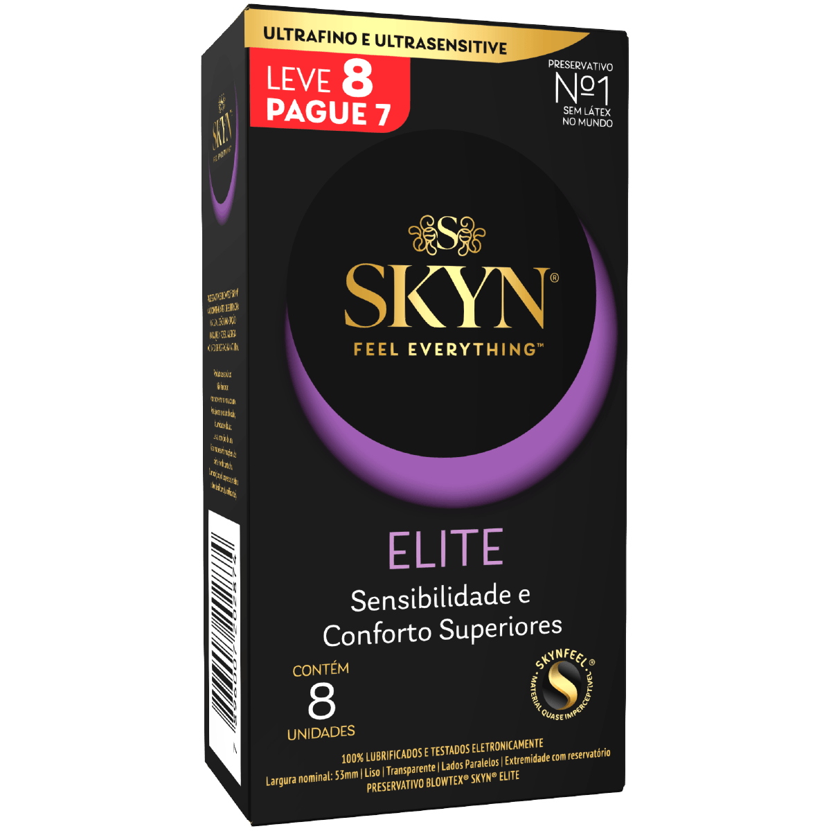 Preservativo Blowtex Skyn Sinta Tudo Elite Lubrificado Ultrafino Ultra Sensitive 8 Unidades
