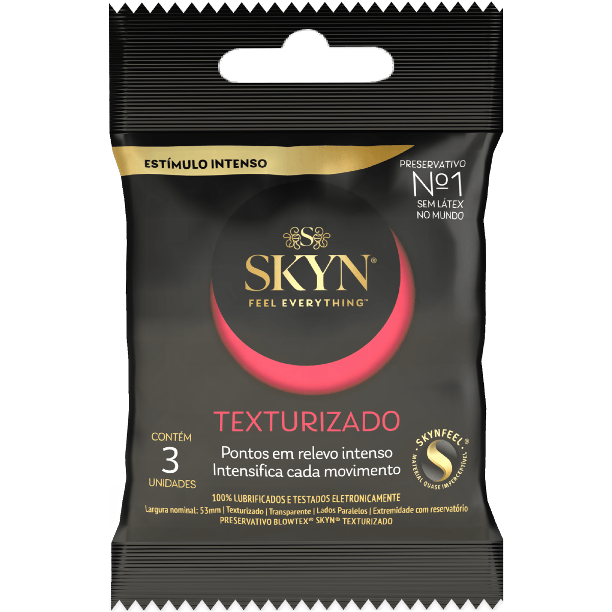 Preservativo Blowtex Skyn Texturizado Lubrificado 3 Unidades