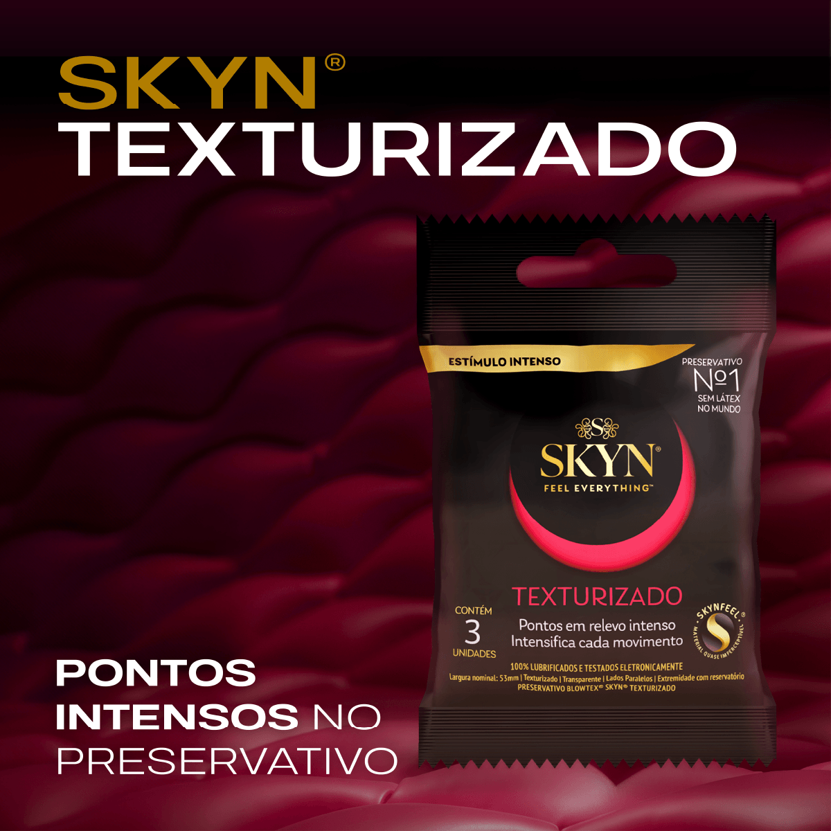 Preservativo Blowtex Skyn Texturizado Lubrificado 3 Unidades — foto 2