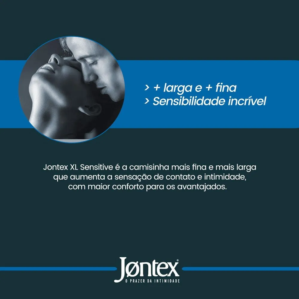Preservativo Jontex Sensitive Larger Lubrificado XL 6 Unidades — foto 5