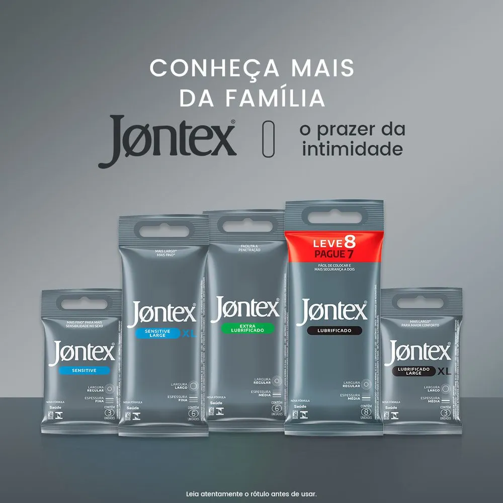 Preservativo Jontex Sensitive Larger Lubrificado XL 6 Unidades — foto 6