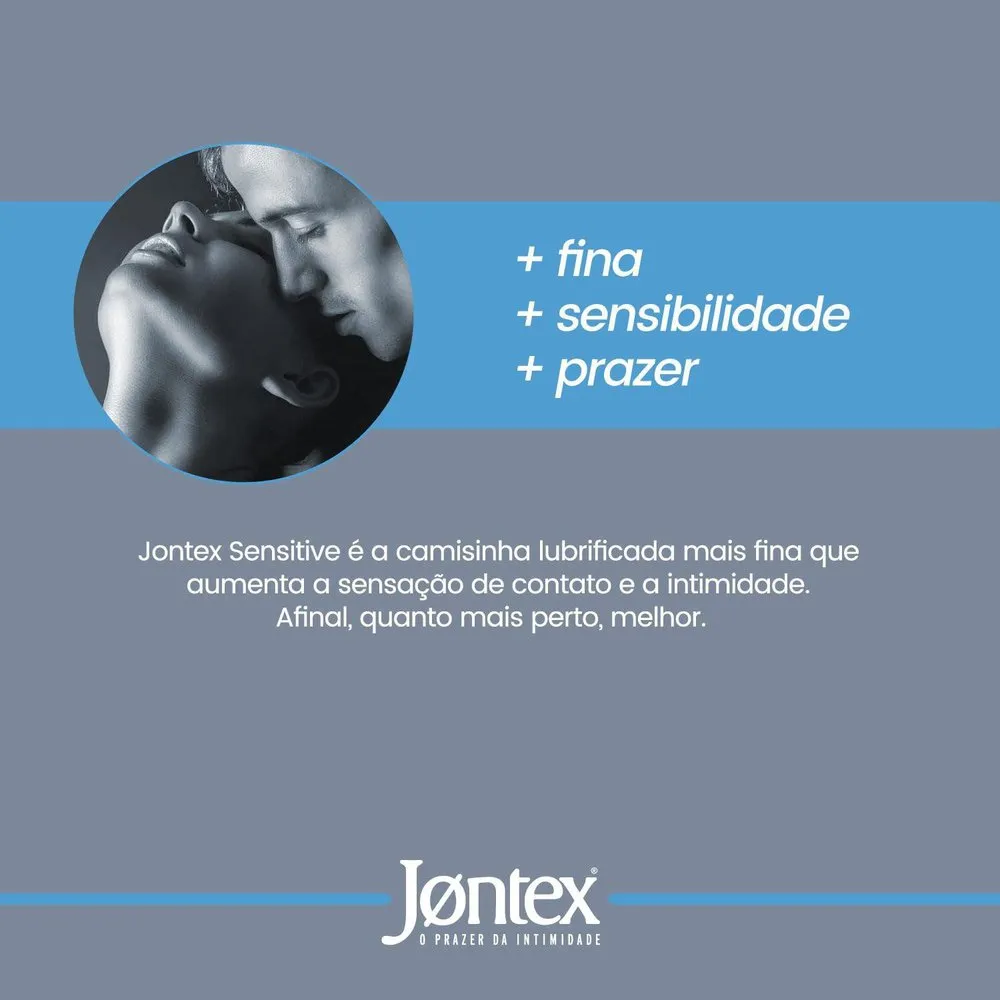 Preservativo Jontex Sensitive Lubrificado Fino Regular 16 Unidades — foto 4