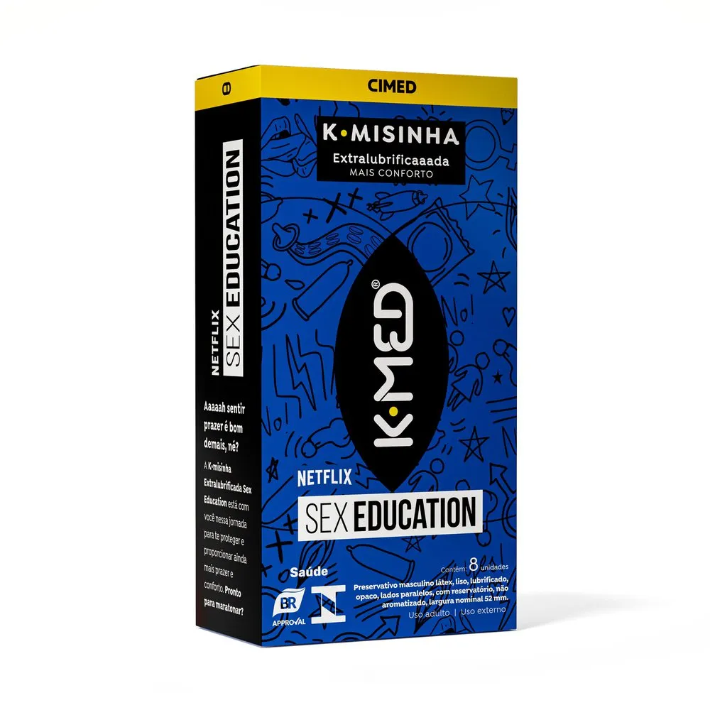 Preservativo K-Med K-Misinha Netflix Sex Education Extra Lubrificado 8 Unidades