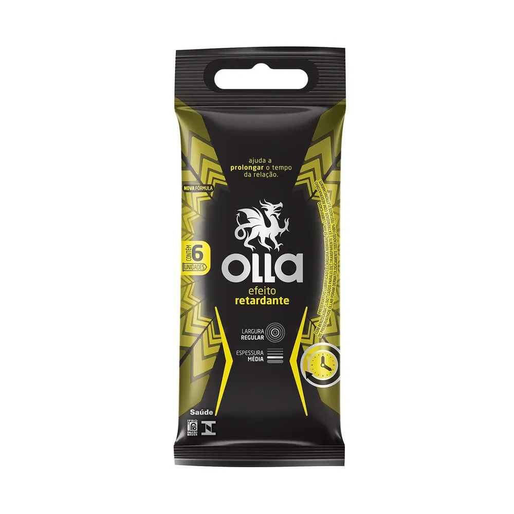 Preservativo Olla Efeito Retardante Lubrificado 6 Unidades