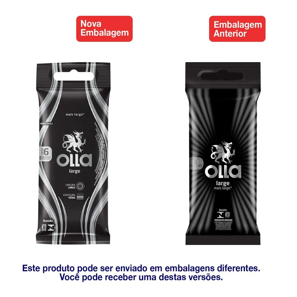 Preservativo Olla Large Lubrificado Mais Largp 6 Unidades — foto 2