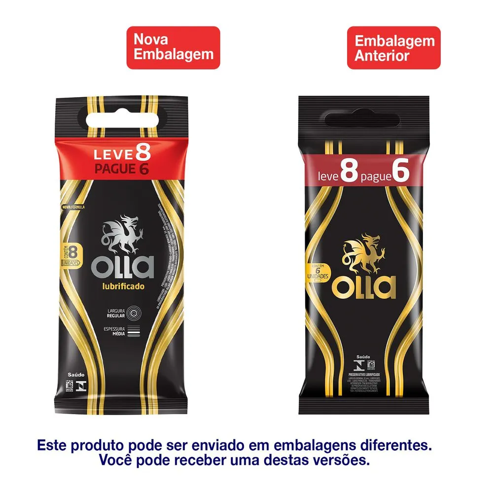 Preservativo Olla Lubrificado 8 Unidades — foto 2