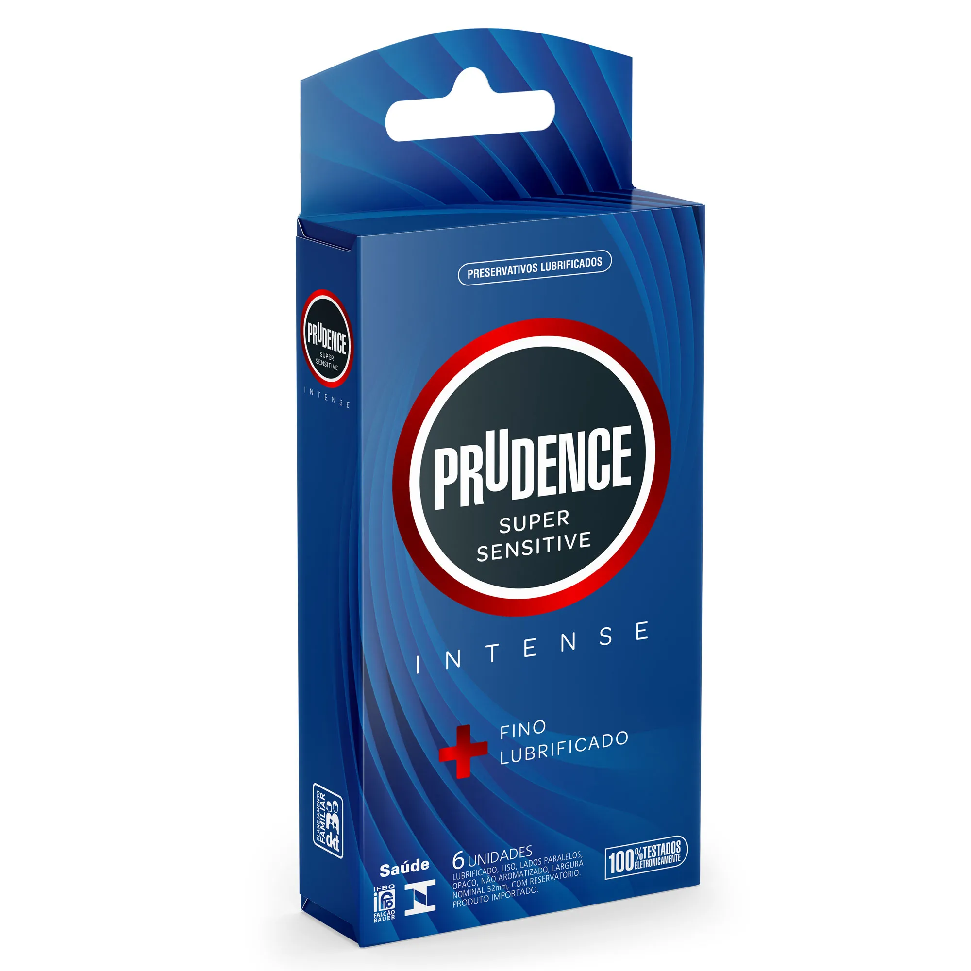 Preservativo Prudence Super Sensitive Intense Lubrificado Fino 6 Unidades