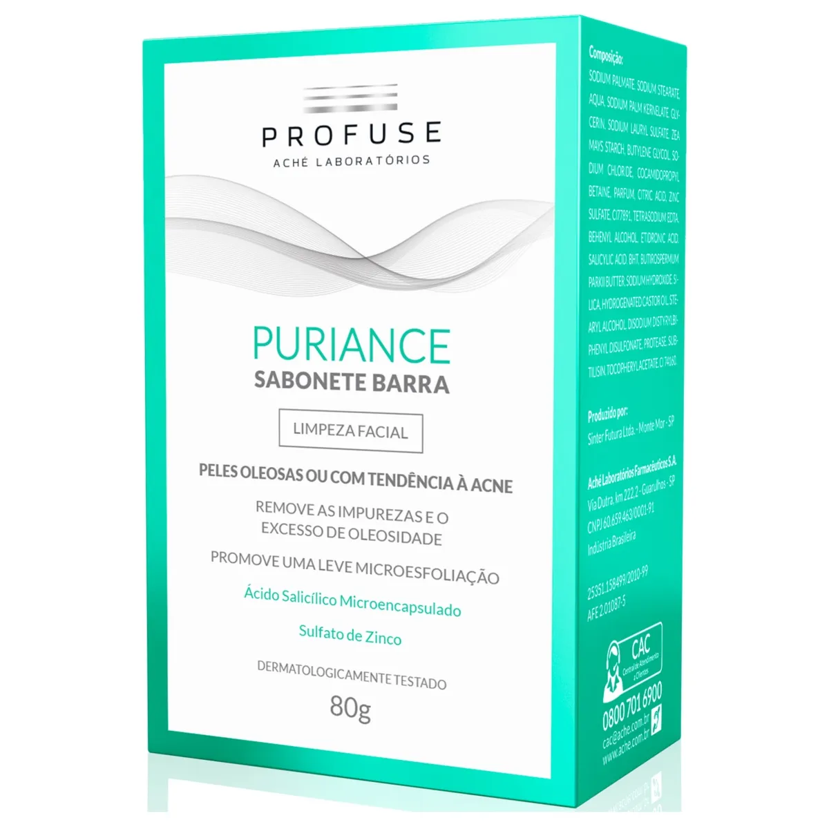 Profuse Puriance Sabonete Barra Pele Oleosa Ou Com Tendência À Acne 80g