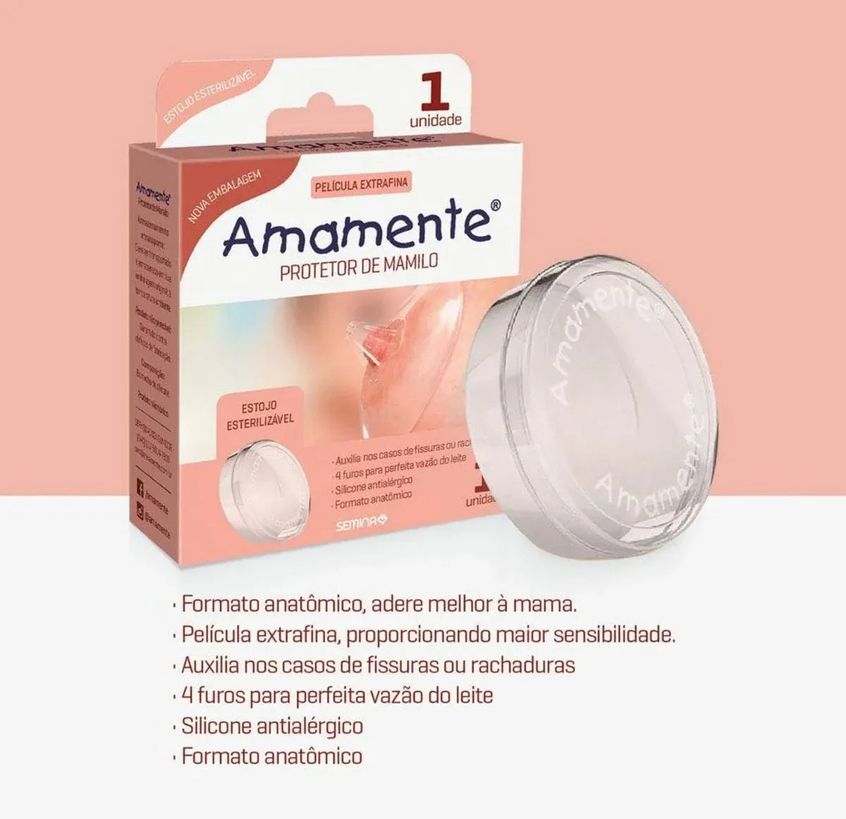 Protetor de Mamilo Amamente Silicone 1 Unidade — foto 2