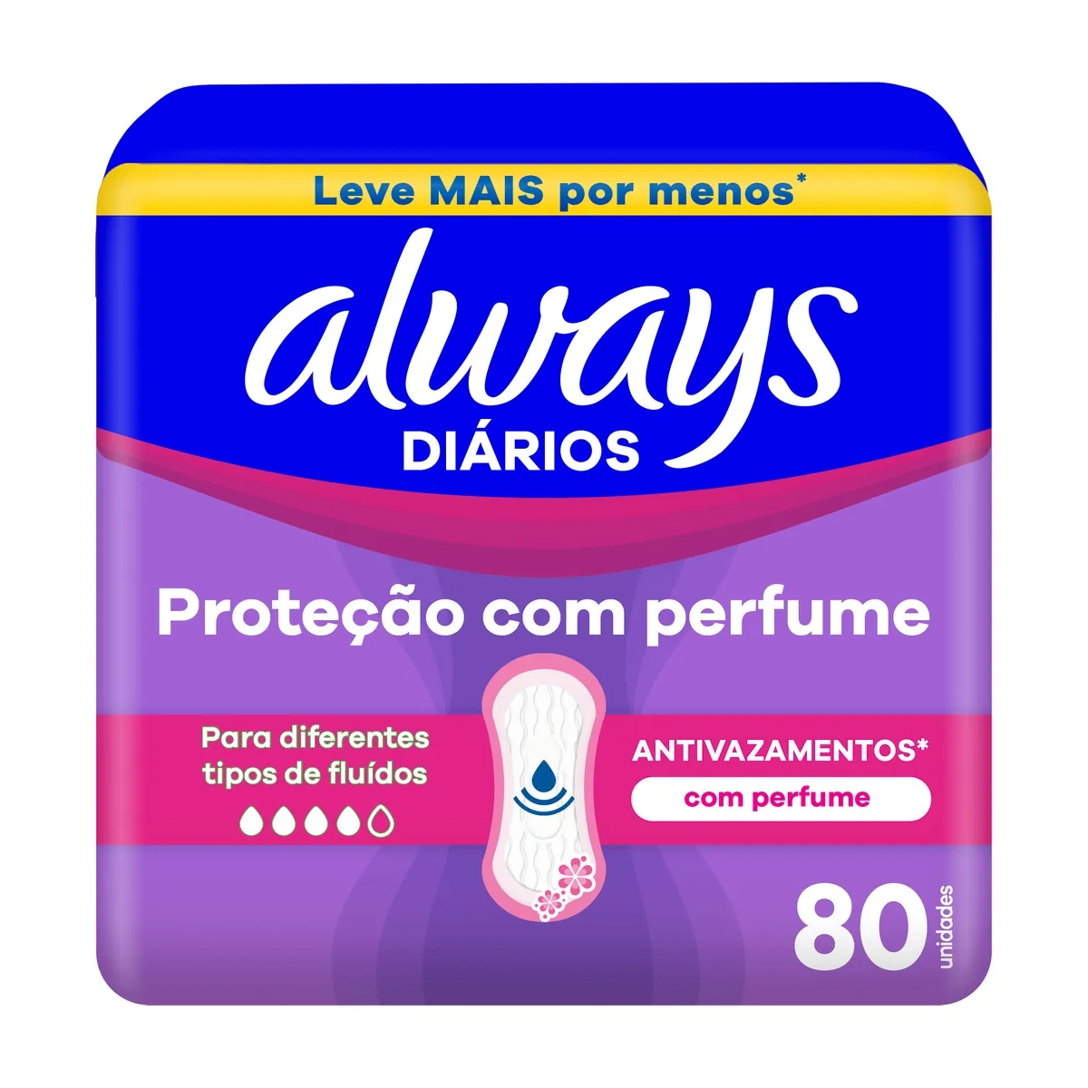 Protetor Diário Always Diários com Perfume 80 Unidades