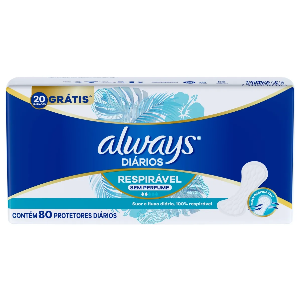 Protetor Diário Always Diários Respirável Sem Perfume 80 Unidades — foto 7