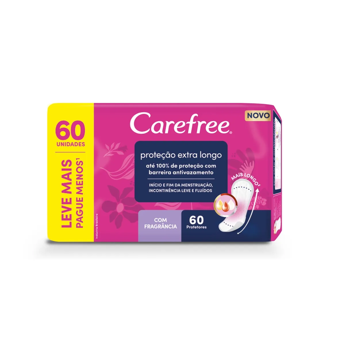 Protetor Diário Carefree Proteção Extra Longo Com Fragância 60un — foto 4