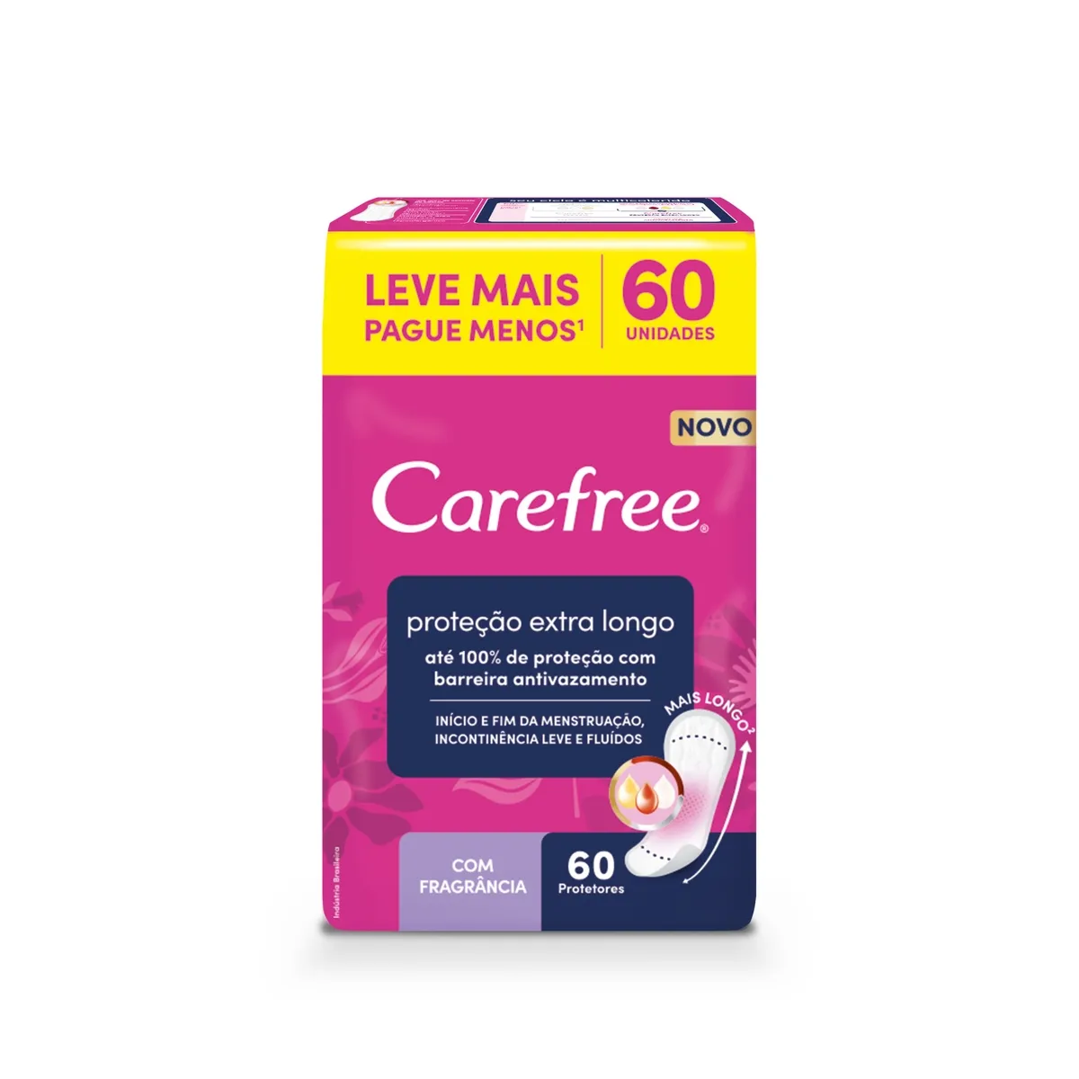 Protetor Diário Carefree Proteção Extra Longo Com Fragância 60un — foto 2