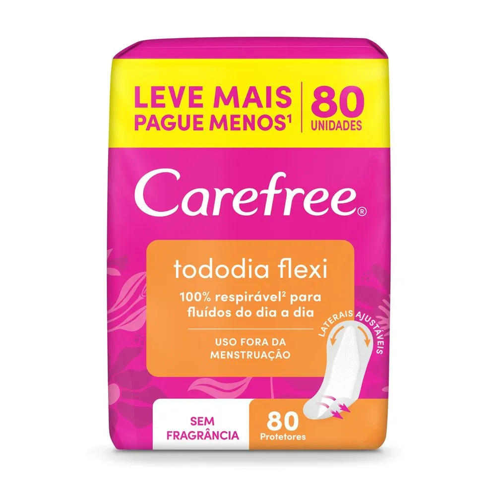 Protetor Diário Carefree Todo Dia Flexi Sem Perfume 80 Unidades — foto 2