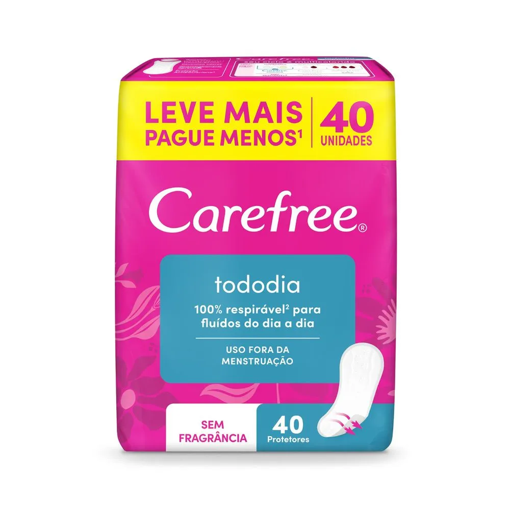 Protetor Diário Carefree Todo Dia Sem Perfume 40 Unidades — foto 2
