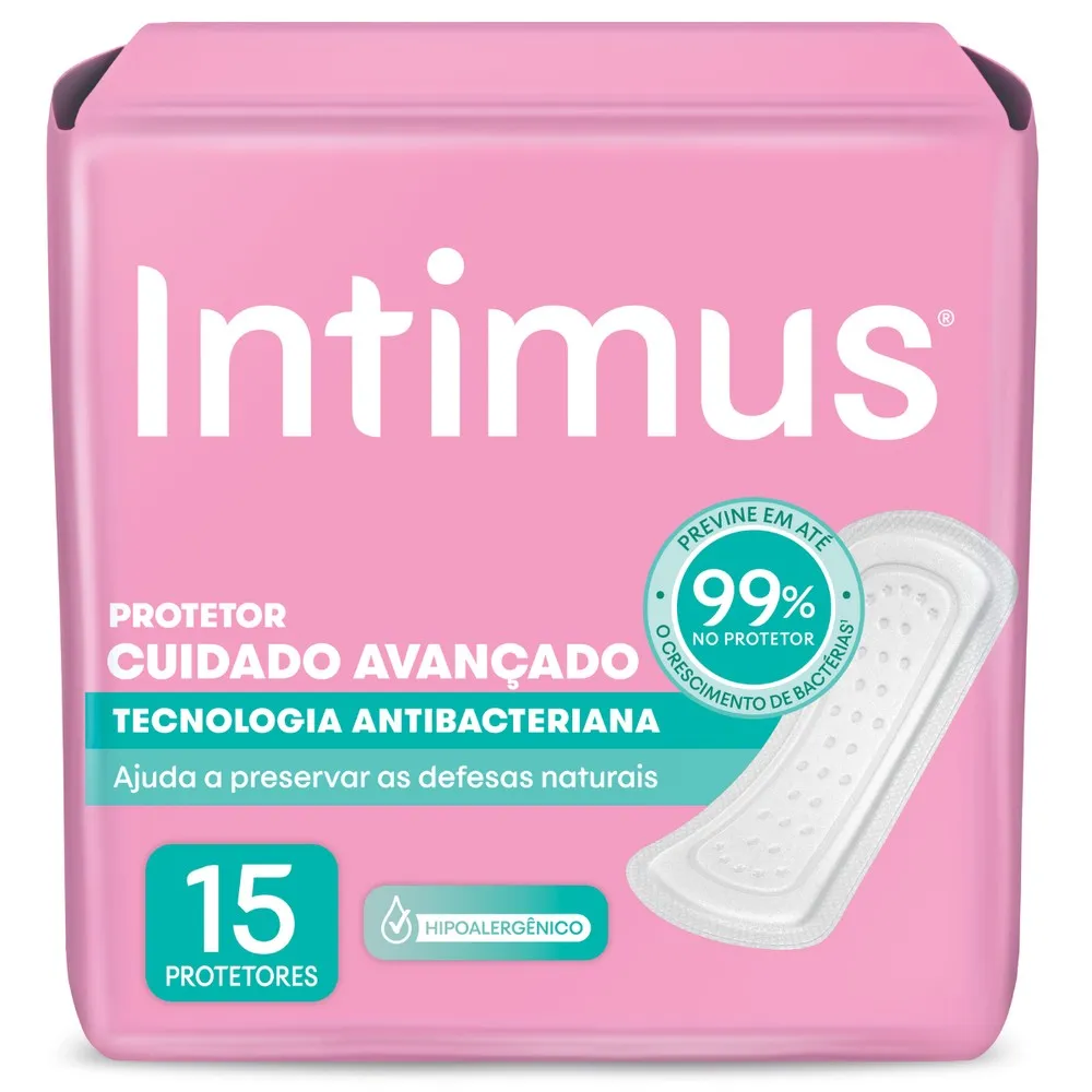 Protetor Diário Intimus Cuidado Avançando Tecnologia Antibacteriana 15 Unidades
