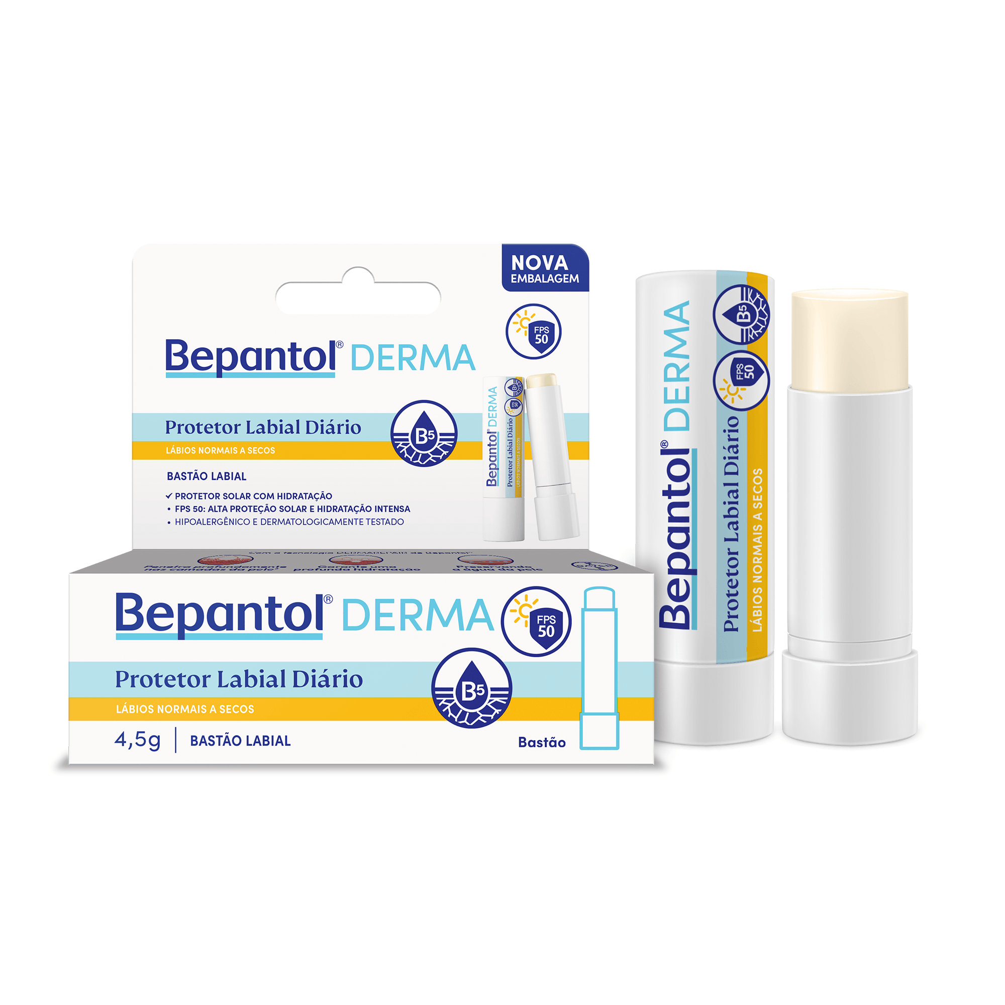Protetor Labial Bepantol Derma Diário FPS50 4,5g