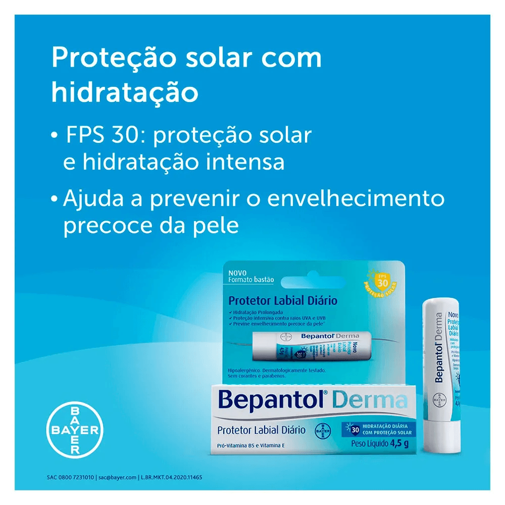 Protetor Labial Bepantol Derma Diário FPS50 4,5g — foto 3