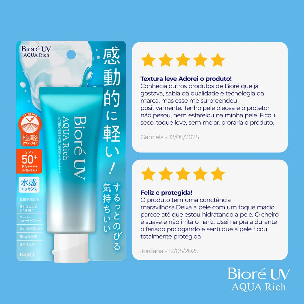 Protetor Solar Bioré UV Aqua Rich Watery Essence FPS50 70g — foto 8