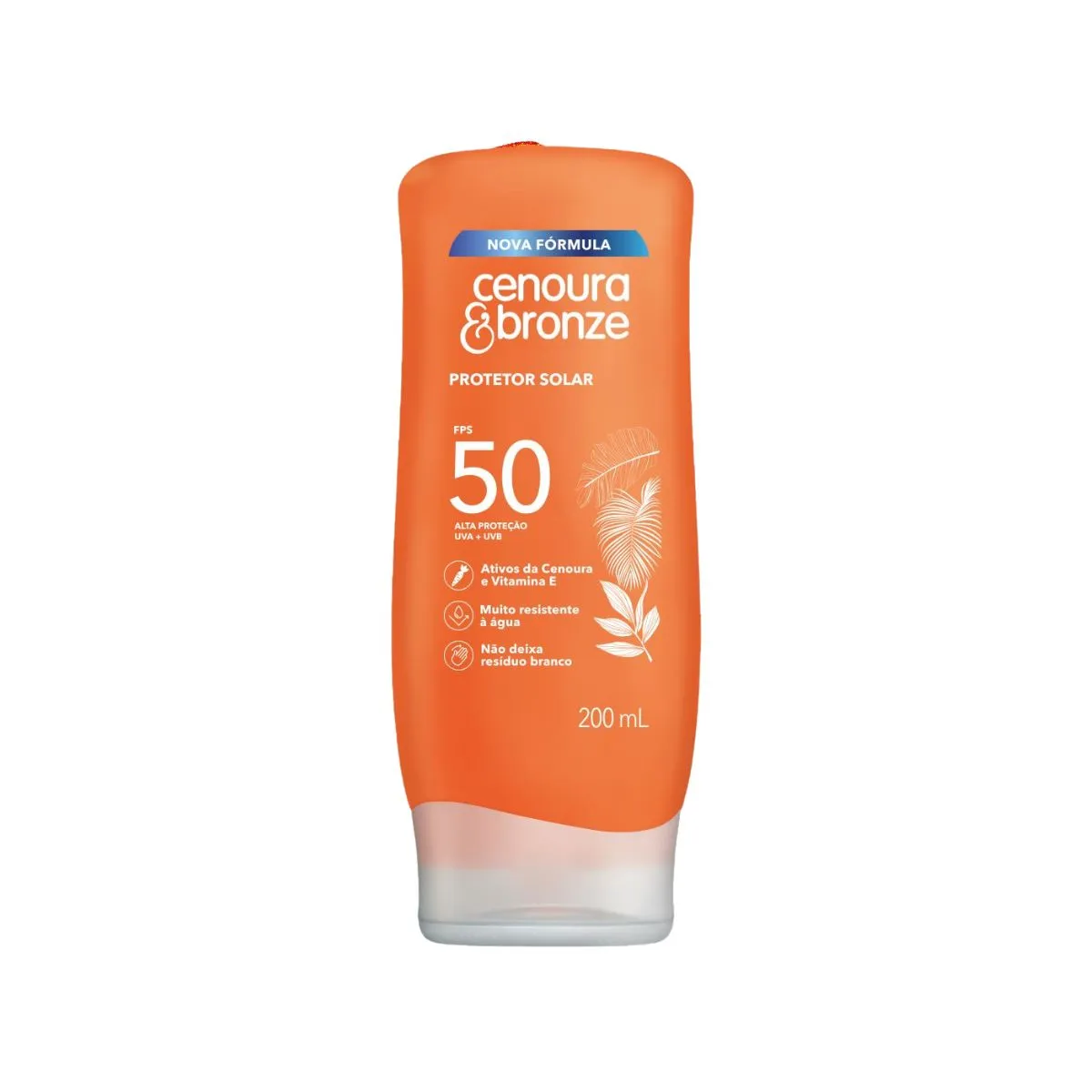 Protetor Solar Cenoura Bronze Loção Ativos Da Cenoura E Vitamina Fps50 200ml
