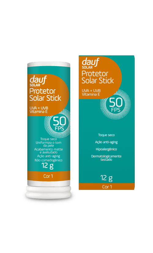 Protetor Solar Dauf Stick Cor 1 Bege Claro Fps50 12g