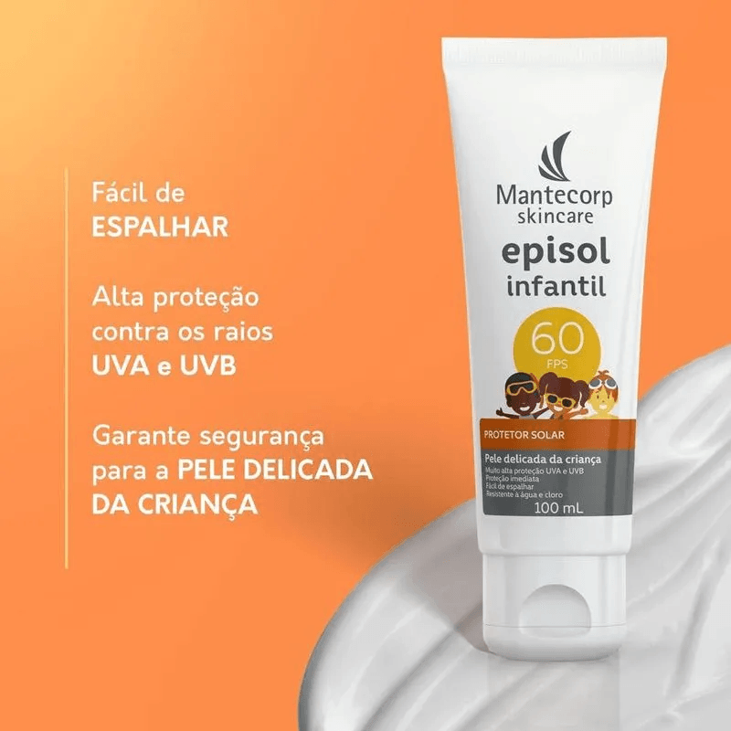 Protetor Solar Episol Infantil FPS60 Resistente à Água 100ml — foto 5